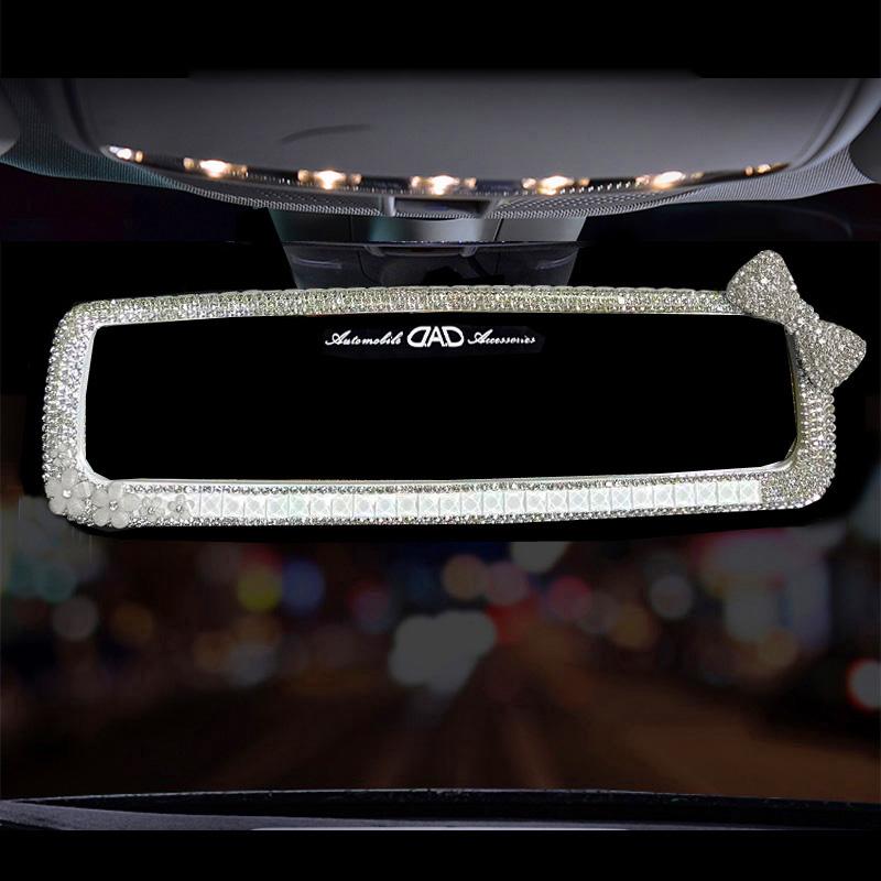 

Мода Стразы Бантик Декор Зеркала Заднего Вида Салона Автомобиля Женский Кристалл Бриллиант Украшение Заднего Зеркала Аксессуары для Зеркала Автомобиля