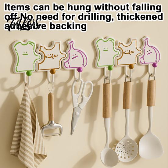 Removable Hooks Without Wall Damage Cartoon Puzzle Key Hook, Heavy Duty Traceless Plastic Hanger, Space Saving for Countertop Self Adhesive