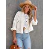 Cardigan Classico a Nido d'Ape con Collo Polo per Donna con Chiusura a Bottoni per Ufficio Casual