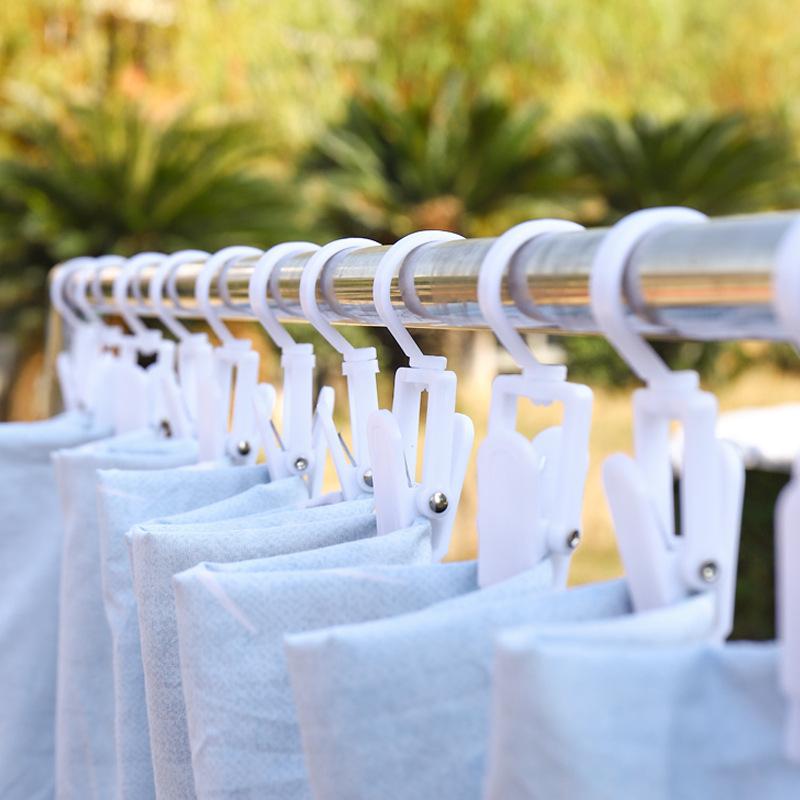 4pc Multifuncional Clipe de Plástico Supermercado Chapéu Clipe de Plástico Clipe de Cortina 360° Rotativo Gancho de Plástico