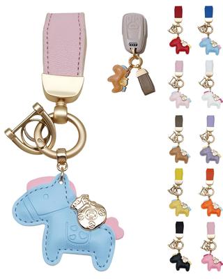 Pferd Schlüsselanhänger Leder das bringt gute Tasche Anhänger Niedlich Goldene Geldbörse Entzückend Stilvolle Dekoration Pferd Design Anhänger Smart Key Schlüsselring Zubehör