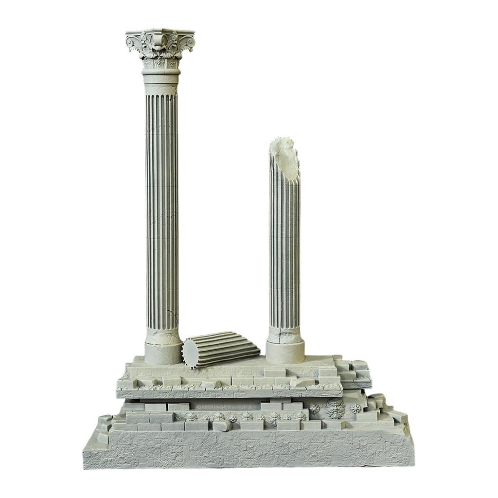 Small Aquarium Hideout Rocks Resin Roman Column Ornament for Fish Tank Decoration Underwater Scene