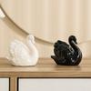 Elegant White Swan Statue Easy To Use Swan Couple Figurine Nordic Black Swan Ornaments  Home Decor
