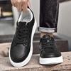 Men’s Genuine Leather Lace-up Sneakers - Large Size, Comfortable, Breathable, Versatile Casual and Work Shoes, Round Toe for Autumn & Winter