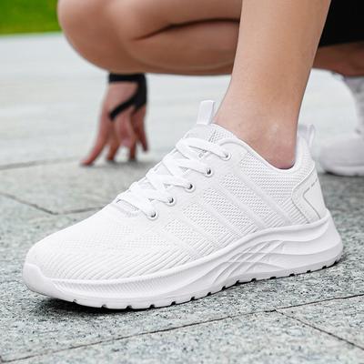 Spring New Large Size Couple Shoes Casual Soft-soled Sports Shoes Breathable Single Shoes Fly-woven Mesh Shoes