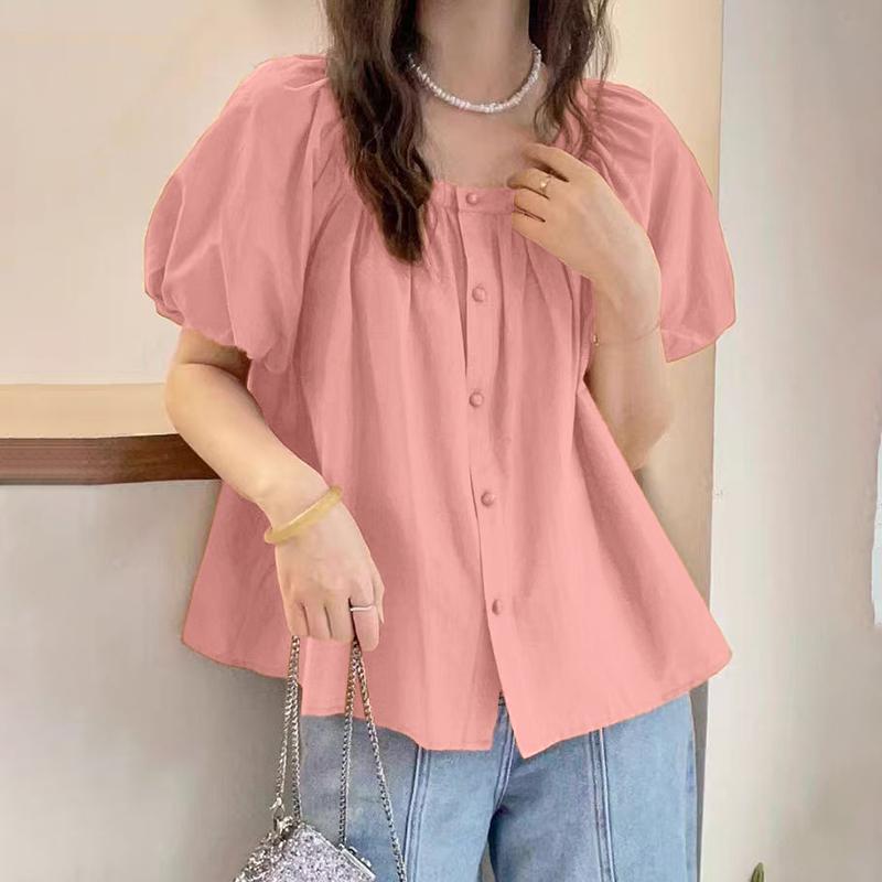 ZANZEA Women Square Collar Summer Casual Loose Half Sleeve Blouse