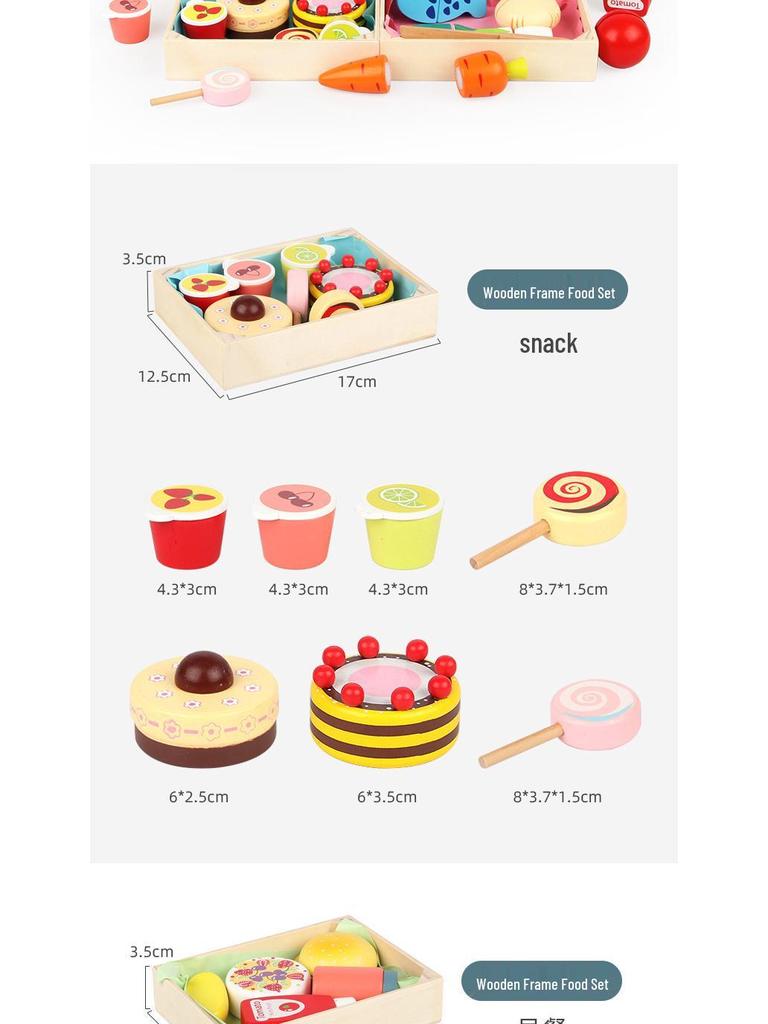 Wooden Pretend Play Kitchen Set: Children's Fruit and Vegetable Cutting Toy