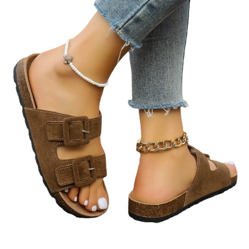 

Летние женские повседневные тапочки на плоской подошве, шлепанцы, обувь 2024 года, новые модные пляжные сандалии, брендовые прогулочные шлепанцы, женские сапатиллы 43 бежевый