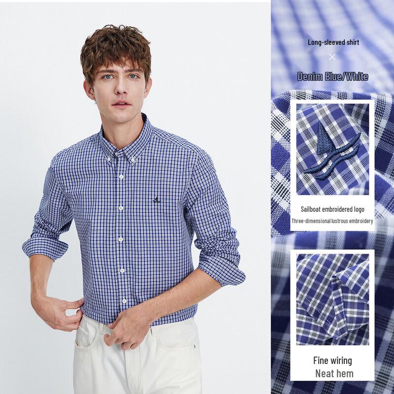 Navigare Men s Cotton Plaid Long-Sleeve Casual Shirt XL/41