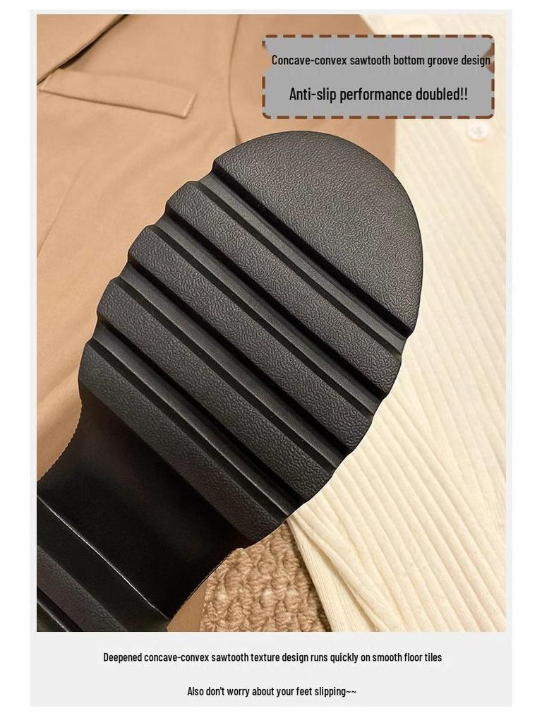 Black Leather British Style Platform Loafers for Women - Height Increasing Slip-on Arc De Triomphe Design