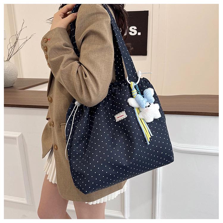 2026 Spring/Summer Korean-Style Polka Dot Girly Tote - Versatile Commute Shoulder Bag