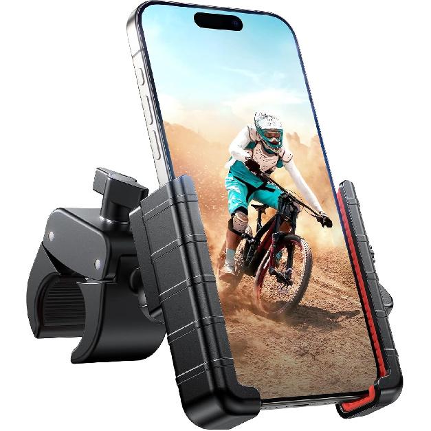 Miracase Bike Phone Holder, [Support Video Recording] Motorcycle Phone Mount, [Quick Lock] Bicycle Phone Mount Handlebar Cell Phone Clamp for красный
