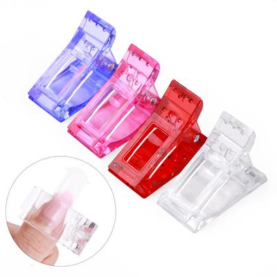 1 Stück Kunststoff-Nagelspitzen-Clips, 4 Farben, schnell fixiert, Gel-Form, Assistent, Werkzeug, DIY, Maniküre-Verlängerungsklemme für Nagelkunst-Dekor
