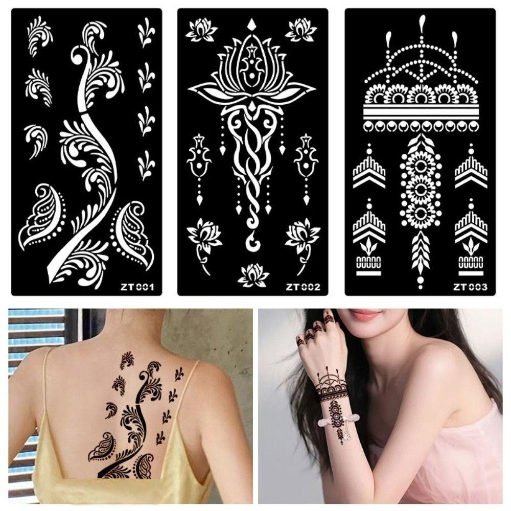 Personalized India Temporary Tattoo Ethnic Style Black Tattoo Decals Arm Foot Tattoos  Women Lady