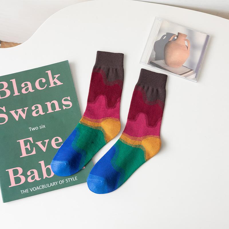 

Color Matching Blue And Green Gradual Change Women S Socks Rainbow Socks Tube Socks Personality Niche Design Pure Cotton Socks One size fits all різнокольоровий