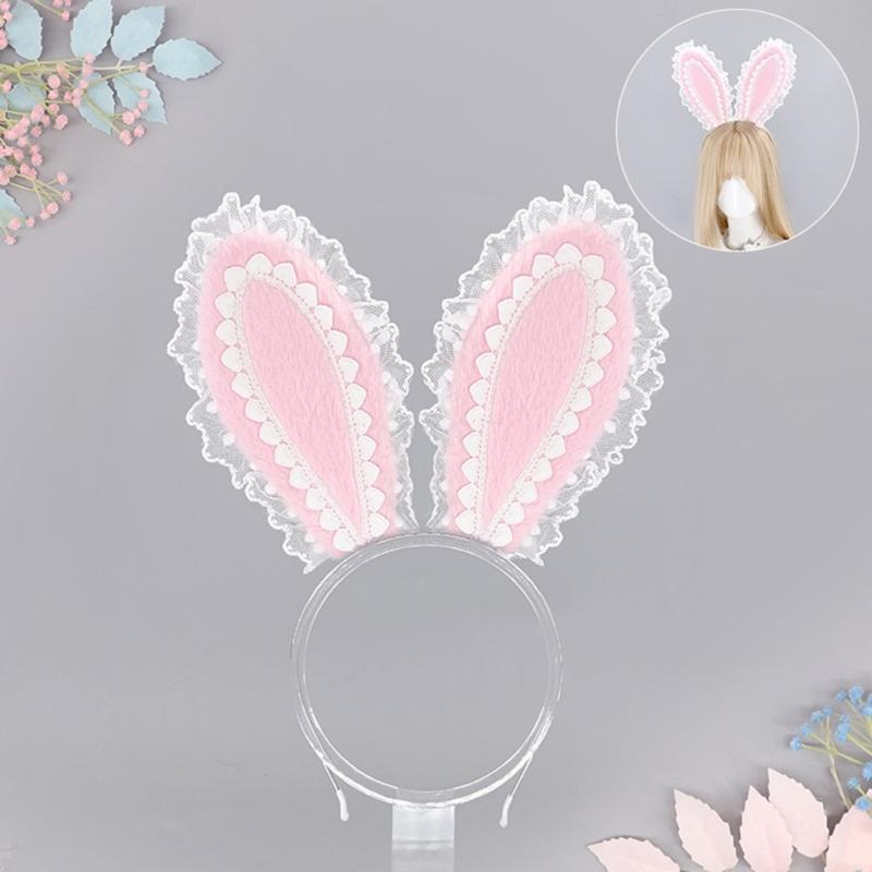 Elegant Ribbon Hair Clip Headpiece With Lace Ruffle Trim Design For Women And Girl Anime Event Gathering Hair Ornament