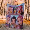 Kpop Hunter Flannel Blanket Soft Warm All-Season Throw, Design for Camping, Car Travel, Hiking Sofa, Bed, Office Perfect Gift for Parties