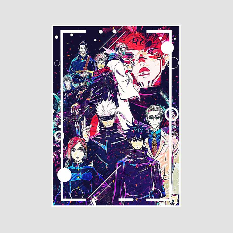 Anime Jujutsu Kaisen Posters Aesthetic White Paper Satoru Gojo Nobara Kugisaki Poster Wall Art Painting Study Home Decor Room Bar Decoration Pictures