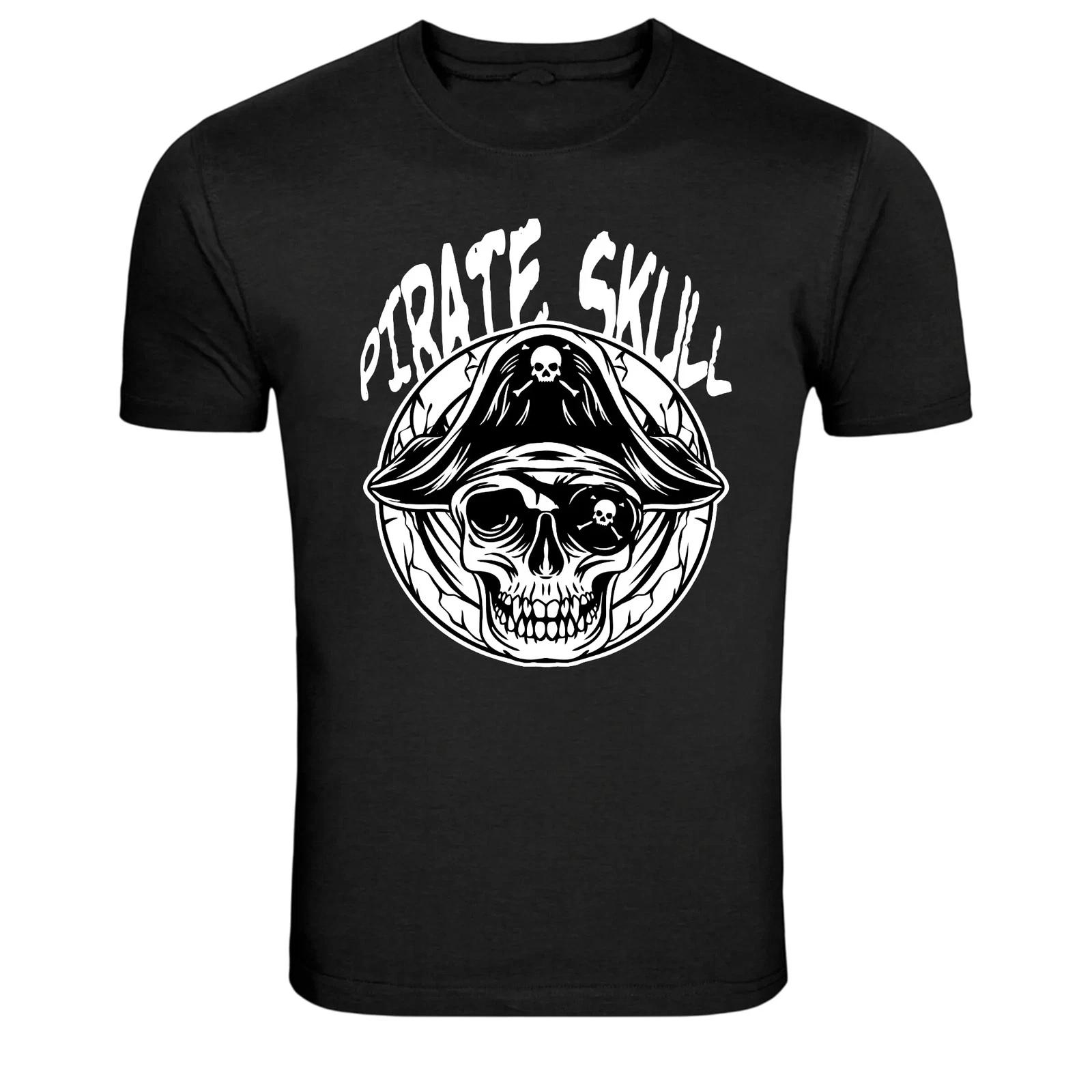 Pirate Skull Vintage Nautical Pirate Captain Graphic T-Shirt 2XL