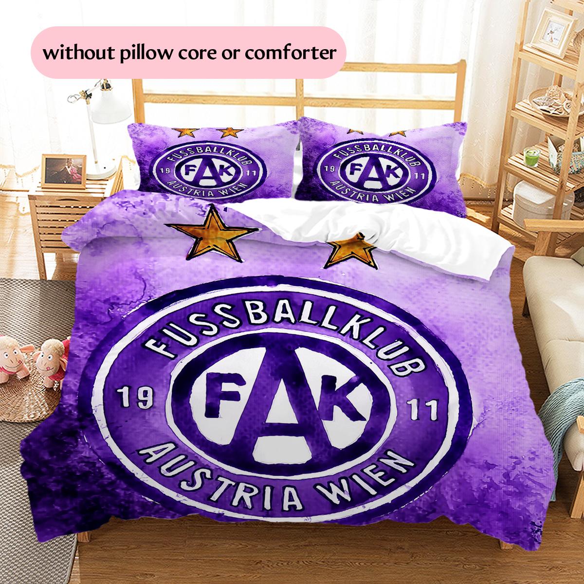 

Austria Vienna Football Team badge Pattern Bedding Home Decoration Birthday Gift (1 * duvet cover + 2 * pillowcase, without core) 200x200cm