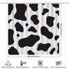 Black White Cow Print Shower Curtain Bathroom Decor, Modern Style Bathtub Liner With Rings For Home Bath (Large Size)