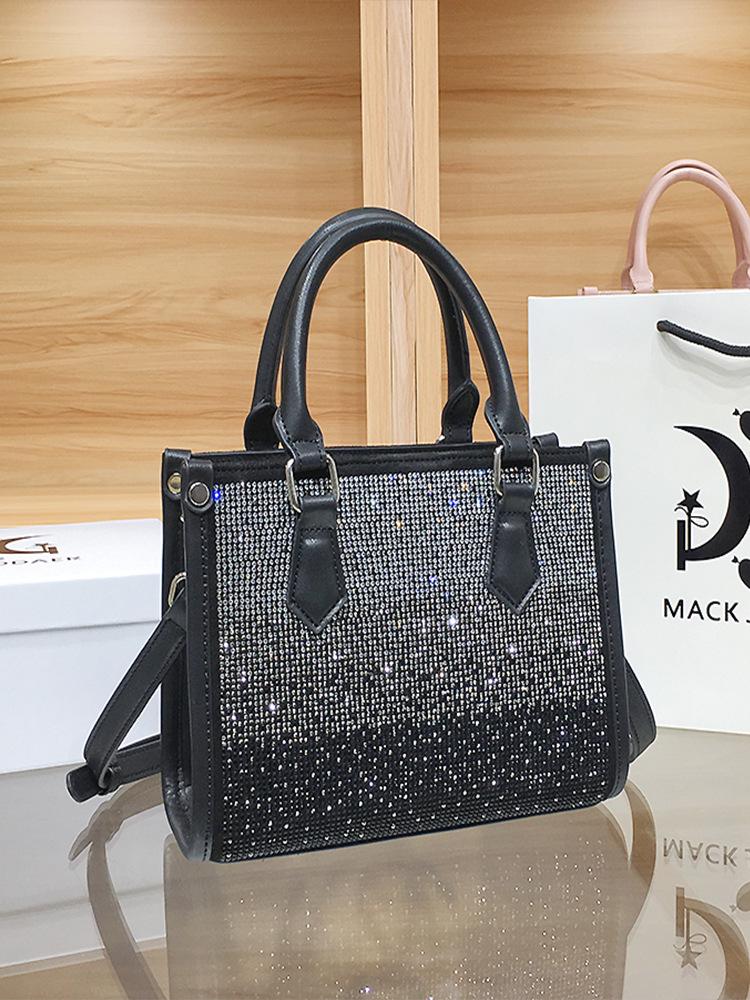 Gradient Rhinestone Tote Bag - Women's High-End, Large Capacity, Diamond-Studded Shoulder Handbag