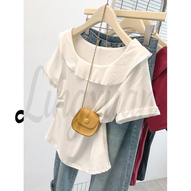 Summer 2026: Plus Size Sweet Ruffled Short Sleeve T-shirt 2XL