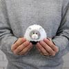 Keychain Gray Cat Rice Ball 8cm Cat Plush Toy White [Niki] W8×D8×H7cm