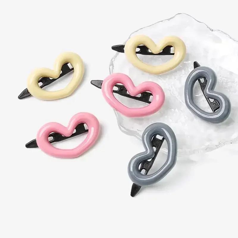 1/2/3pcs Love Morandi Hair Clip New Women's Side Broken Hair Clip Children's Seamless Duck Mouth Clip with Forehead Bangs Clip