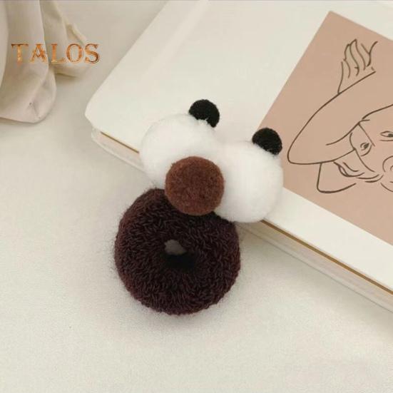 5/10Pcs Hair Ties Big Eyes Cartoon Shape Hairband Candy Color Hair Ring Double Ball Hair Ties High Elastic Hair Ropes