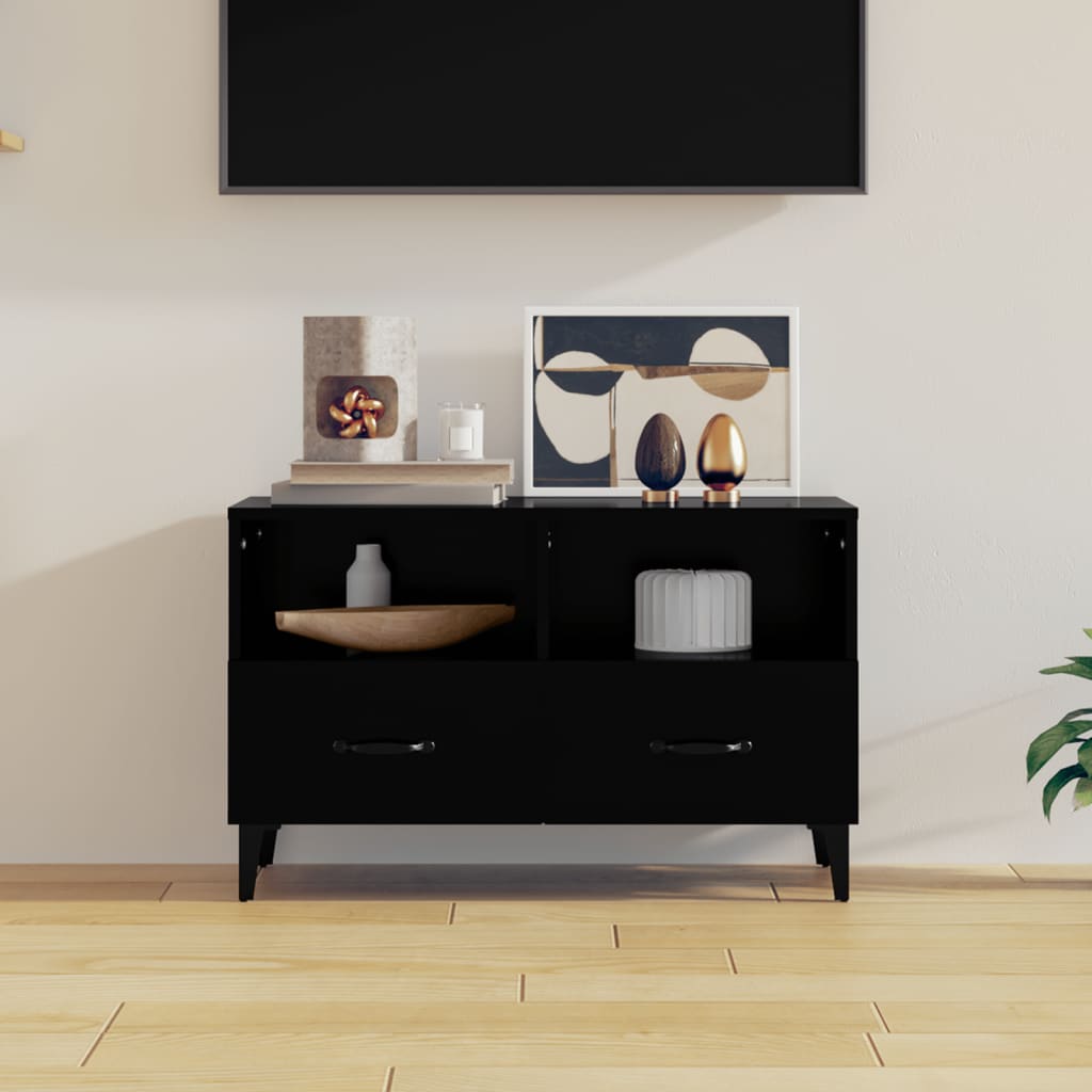 TV Stand in Black 80 x 36 x 50 cm Particleboard