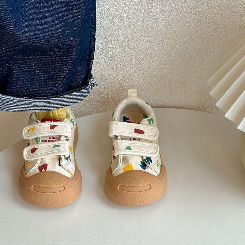 

Детские парусиновые туфли с открытой улыбкой, весна-осень, новая коллекция для мальчиков и девочек, ins, кеды на платформе, мягкая подошва, универсальные, детские парусиновые туфли, тренд 25 inner length 16CM разноцветный