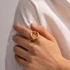 Yori Stainless Steel Hollow Lava Flower Open Ring For Women Fashion Daily Party Metal Comfortable Charm Daily Jewelry