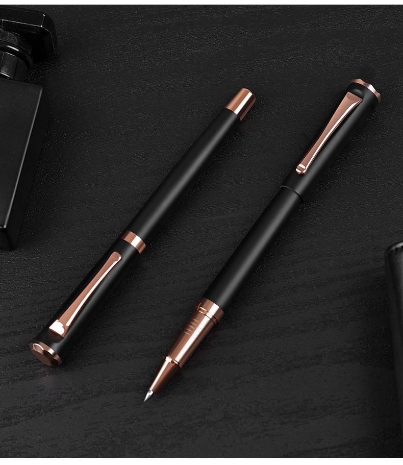 0.5mm Luxury Metal Signature Pen Set - Ballpoint & Rollerball Pens with Custom Logo for Business and Meetings