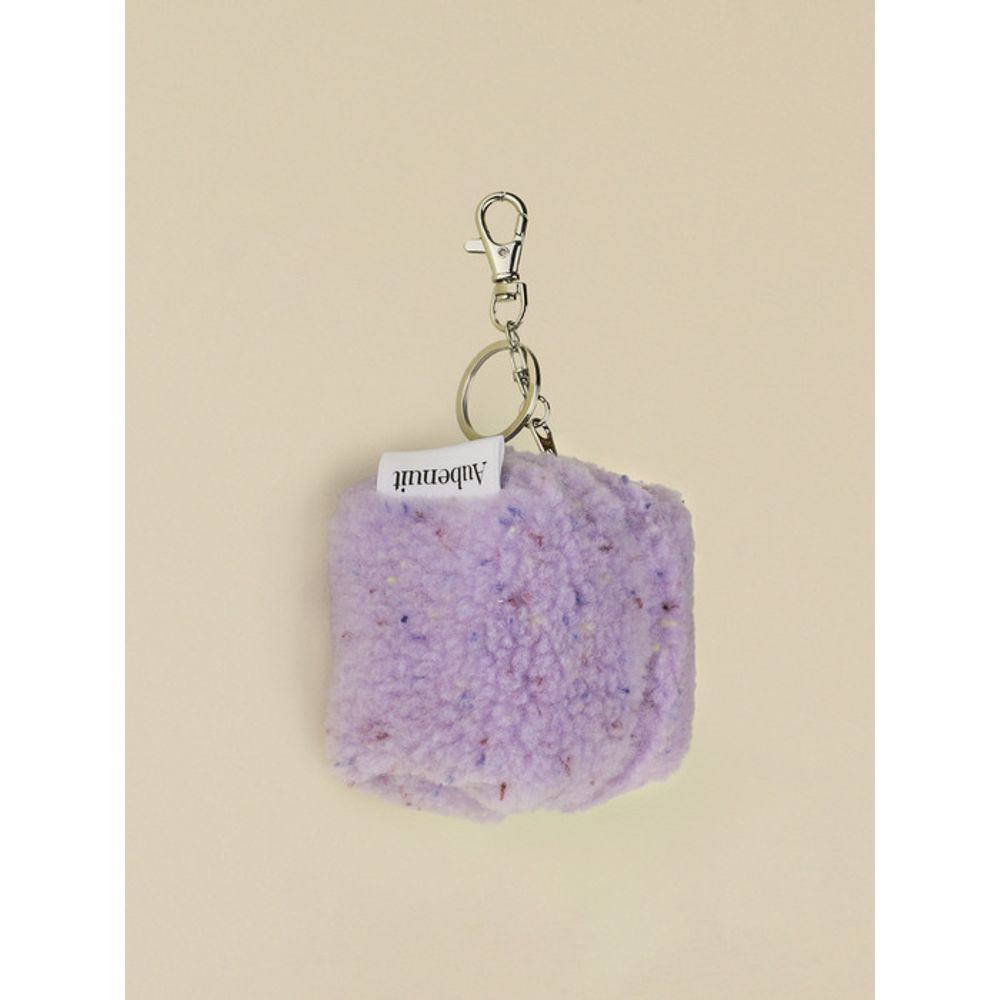 Aube nuit Obnuit Wool Cube Pouch Keyring Mellow Purple S (Keyring can be added)
