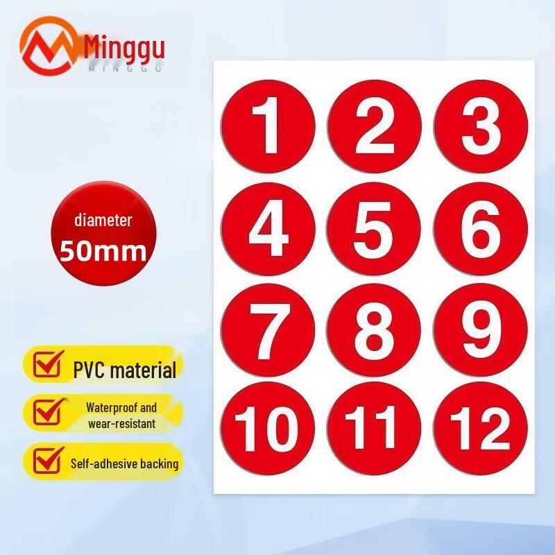 DKH Self-Adhesive Color Number Stickers