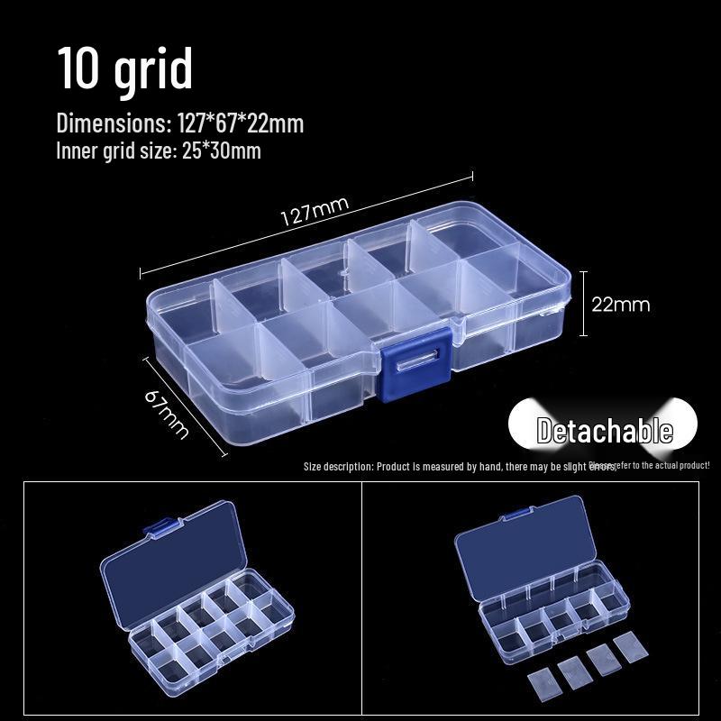 Transparent Multi-Compartment Storage Box for Electronic Components and Small Accessories