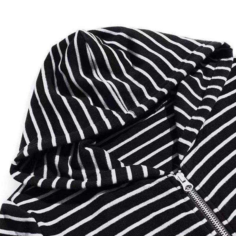 Coats for Women Winter Stripes Oversize Hooded Jacket Loose Casual Coat Top