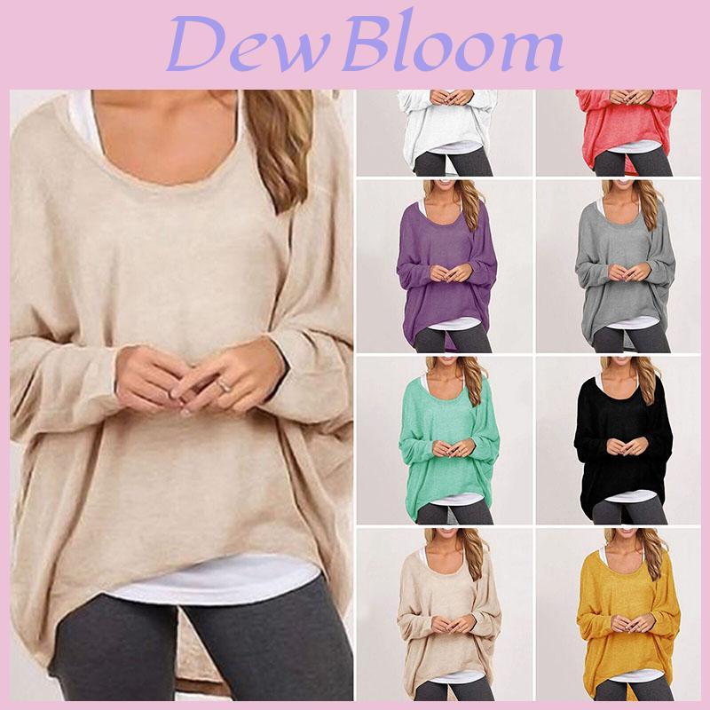 Elegant Women Plus Size Long Sleeve Pullover T-shirt With Loose Baggy Casual Fit