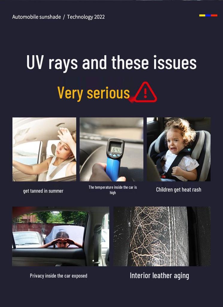 Ford Raptor F150 Sunshade: Magnetic Front/Rear & Side Window Heat Protection Curtains.