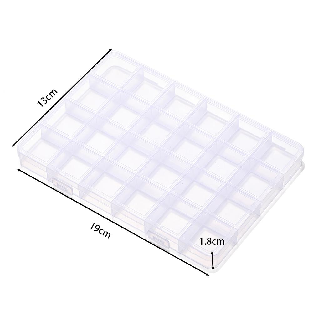 Plastic Jewelry Box 6/10/15/24/28 Compartment Slot Organizer Storage Beads Container Jewelry Storage Box Rectangle Case