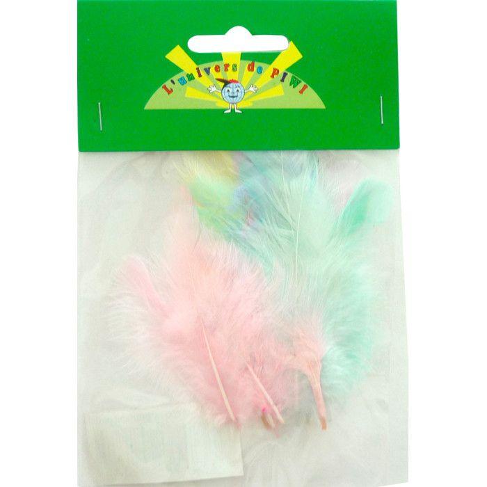Graine Créative - Plumes de coq assortiment pastel 20 plumes 7cm
