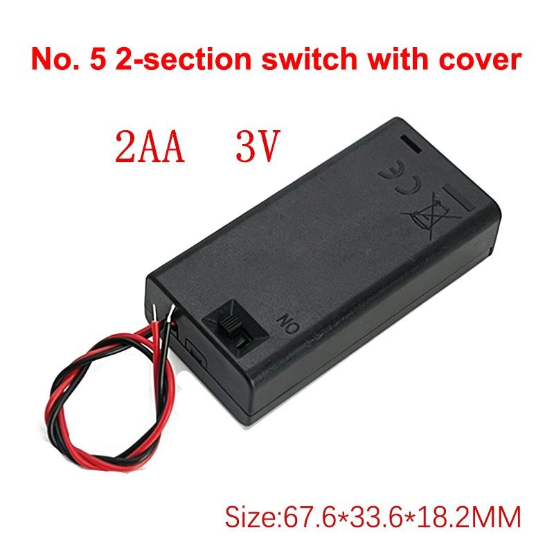 Aa Battery Case Aa Battery Box 1/2/3/4 Slot Aa Battery Holder 14500 Aa Storage Box Diy With Leads Series Connection