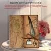 European Retro   Quill Alloy Pen Dip Nib Calligraphy Writing Pen Gift Set With Ink Bottle