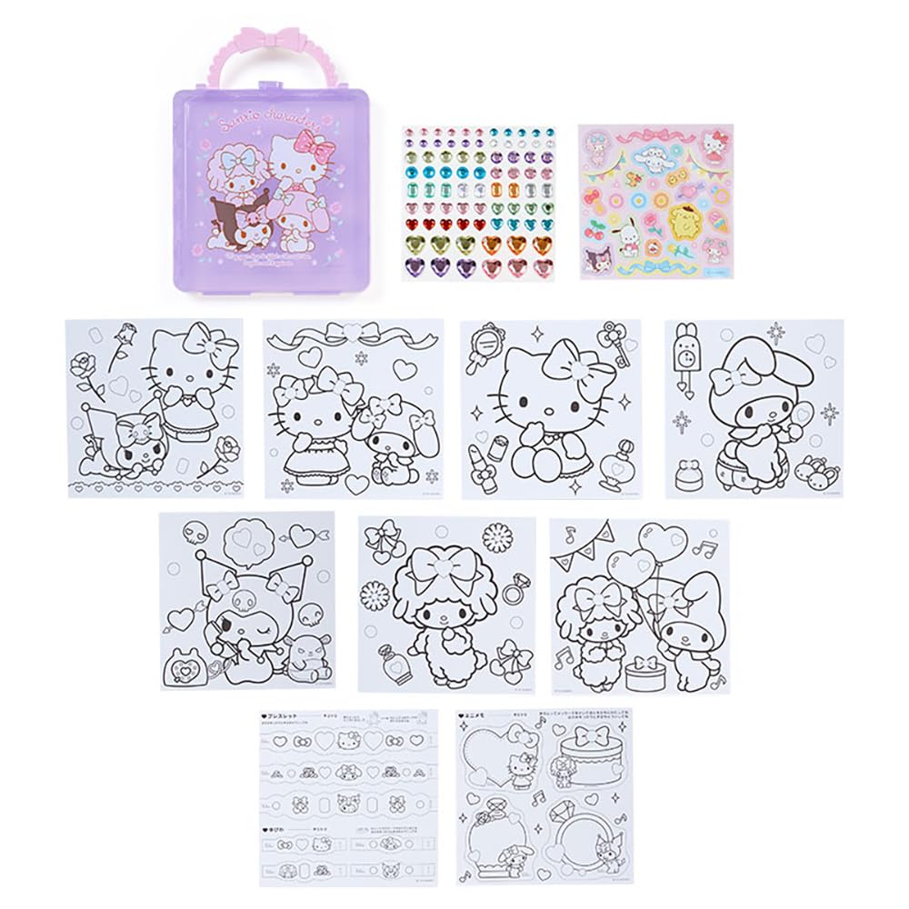 Sanrio Coloring Sticker 16cm Wide x 3cm Deep x Sanrio 429074 & Set, Pink, Approx. 22.5cm High, Characters,