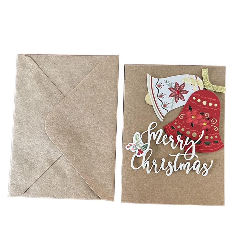 Foldable Greeting Card Kraft Paper Invitations Card Party Supplies Christmas Cards  New Year