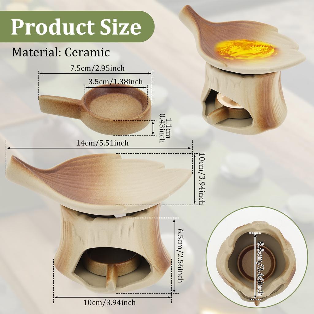 Ceramic Aromatherapy Stove Cedar and Herb Burner Ceramic Candle Incense Burner Flower Grass and Essential Oil Aromatherapy Stove