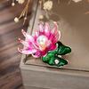 Fashion Pink Lotus Flower Pearl Brooches For Women Clothing Coat Jewelry Accessries Gifts