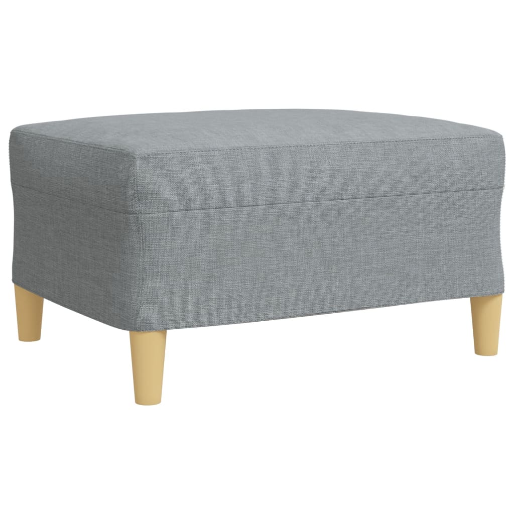4 Piece Sofa Set with Footstool and Decorative Cushions Light Grey Fabric
