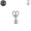 European & American Titanium Alloy T-Bar Internal Thread Ear & Lip Stud Jewelry